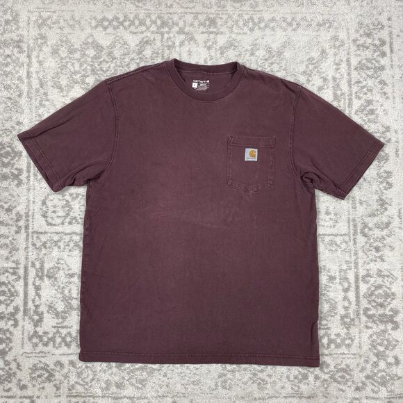 Carhartt T-Shirt Mens Red K87 Loose Short Sleeve Workwear Shirt Size Large - Picture 1 of 5